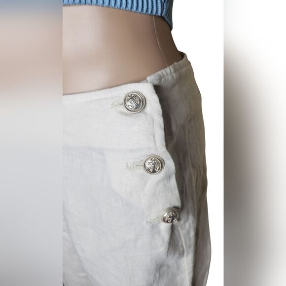 NWT L'agence Dee women's high rise linen wide leg sailor preppy casual pants 25 - Picture 4 of 8